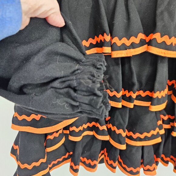 Western Boho Dress Extra Large Midi Dance Ruffle Layer Pleated Belt Long Sleeve - Picture 3 of 8